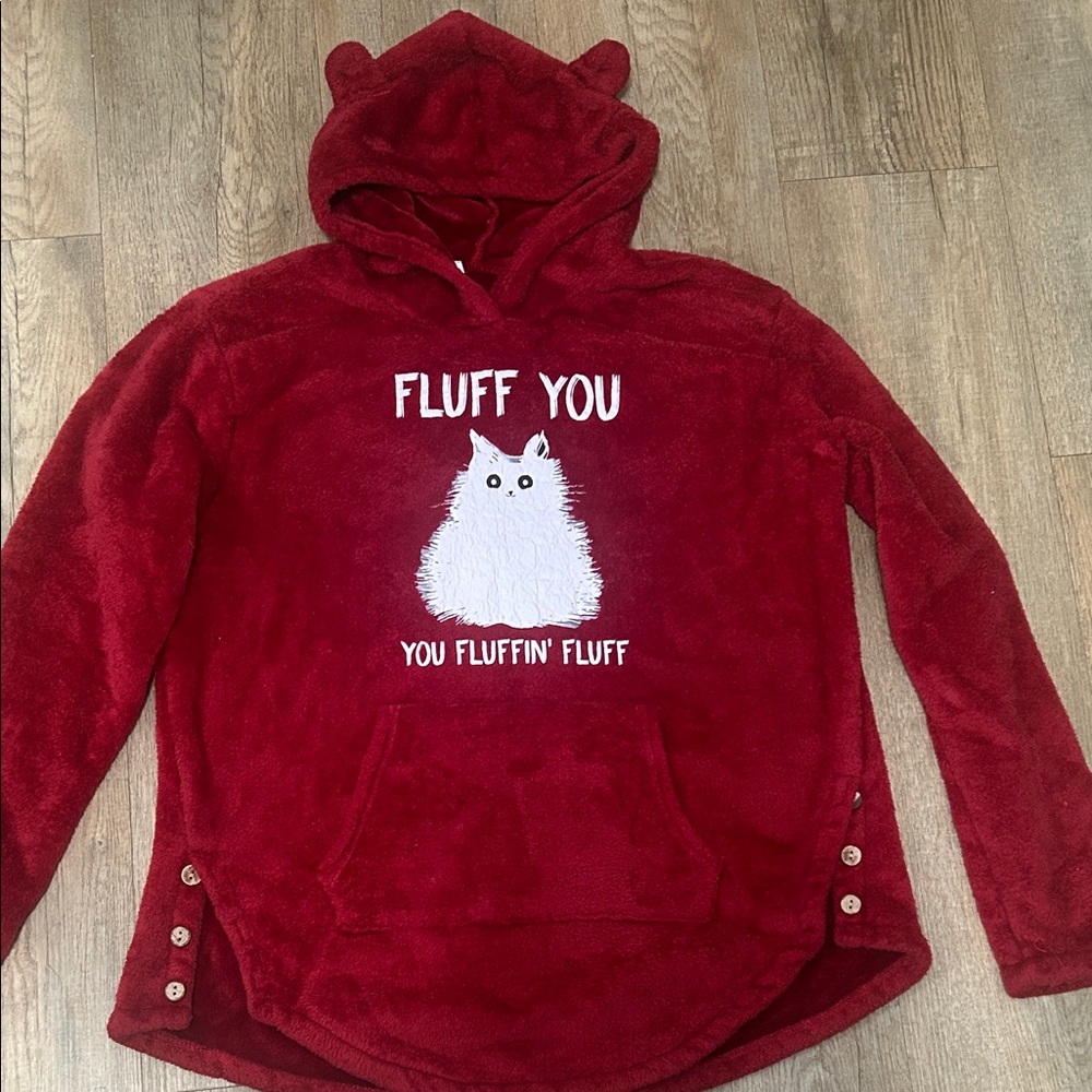 Red Hoodie with Cat Design